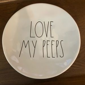 Rae Dunn Love my peeps light blue dinner plate